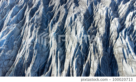 Huge glacier with pure blue ice at sunny weather. Vatnajokull glacier in Iceland. Beautiful nature abstract background. Ice texture landscape aerial view. Huge glacier with pure blue ice at sunny weather. Vatnajokull glacier in Iceland. Beautiful nature abstract background. Ice texture landscape aerial view. 100020713