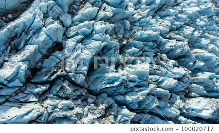 Glacier in Iceland, Pure Blue Melting Ice at Winter Season, Nature Landscape. Vatnajokull National Park and the Largest Glacier in Europe. Global Warming and Climate Change Concept 100020717