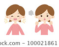 女2擺出喜怒 100021861
