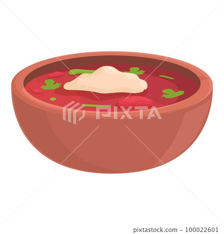 Cream soup icon cartoon vector. Dish food. Garlic dinner Cream soup icon cartoon vector. Dish food. Garlic dinner 100022601