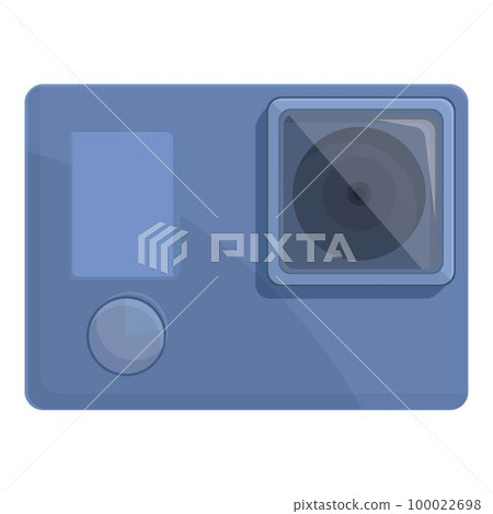 Blue dashcam icon cartoon vector. Go pro camera. Car drive Blue dashcam icon cartoon vector. Go pro camera. Car drive 100022698
