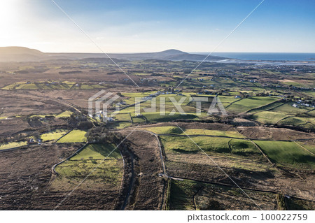 Aerial view of the Burtonport Railway Walk by Falcarragh in County Donegal, Republic of Ireland Aerial view of the Burtonport Railway Walk by Falcarragh in County Donegal, Republic of Ireland 100022759