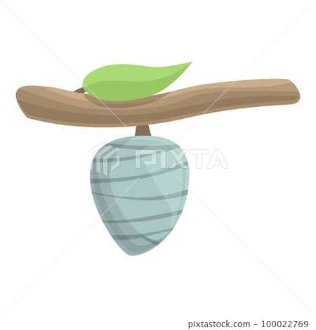 Cocoon icon cartoon vector. Natural silk. Larva insect Cocoon icon cartoon vector. Natural silk. Larva insect 100022769