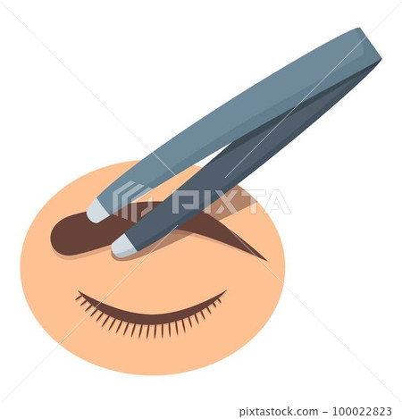 Eyebrow correction tweezers icon cartoon vector. Brow eye. Makeup salon Eyebrow correction tweezers icon cartoon vector. Brow eye. Makeup salon 100022823