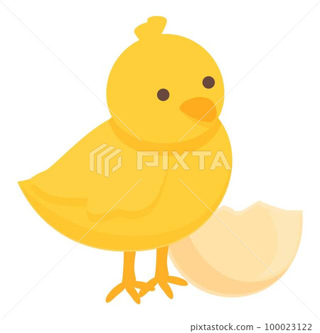 Card chicken icon cartoon vector. Chicken hatching. Funny shell Card chicken icon cartoon vector. Chicken hatching. Funny shell 100023122