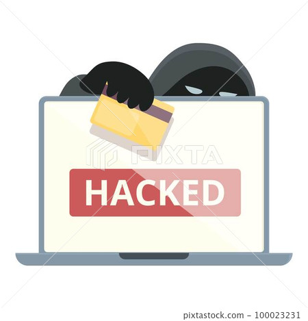 Hacked credit card icon cartoon vector. Internet data. Online scam Hacked credit card icon cartoon vector. Internet data. Online scam 100023231