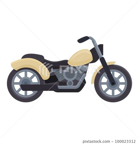 Gold chopper icon cartoon vector. Bike rider. Biking cruiser 100023312