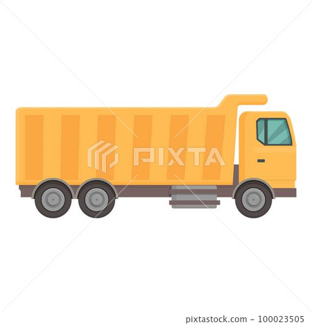 Container truck icon cartoon vector. Tipper unload. Loader cargo Container truck icon cartoon vector. Tipper unload. Loader cargo 100023505