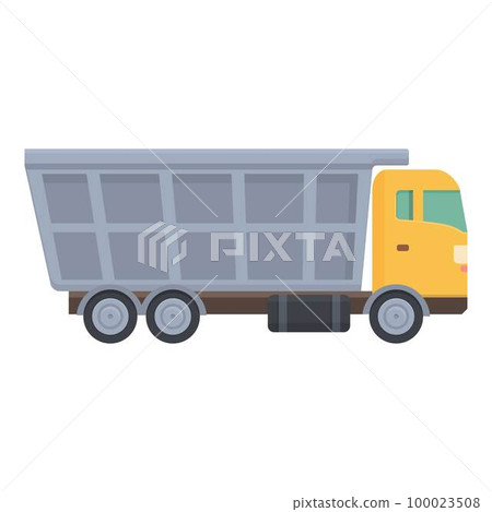 Heavy truck icon cartoon vector. Tipper dump. Unload machine Heavy truck icon cartoon vector. Tipper dump. Unload machine 100023508