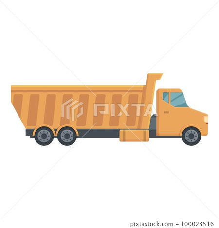 Vehicle truck icon cartoon vector. Tipper machine. Lorry transport 100023516