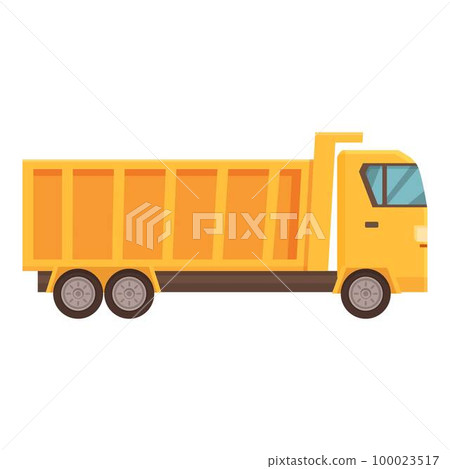 Yellow truck icon cartoon vector. Tipper construction. Machine vehicle Yellow truck icon cartoon vector. Tipper construction. Machine vehicle 100023517