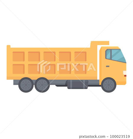 Unload truck icon cartoon vector. Tipper dump. Machine vehicle 100023519