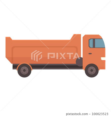 Construction truck icon cartoon vector. Tipper dump. Machine tip Construction truck icon cartoon vector. Tipper dump. Machine tip 100023523