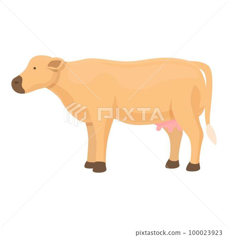 Netherlands cow icon cartoon vector. Cattle farm. Eat grass 100023923