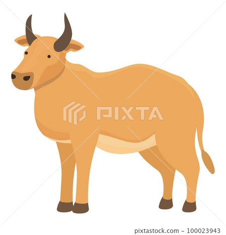 Color cow icon cartoon vector. Farm breed. Eat grass 100023943