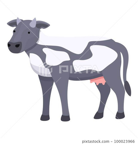 Spot cow icon cartoon vector. Cattle farm. Eat field 100023966