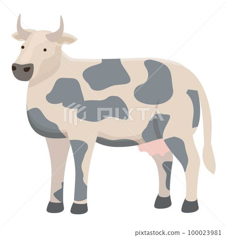 Hereford cow icon cartoon vector. Cattle farm. Dairy animal 100023981