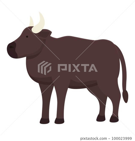 Bull icon cartoon vector. Farm cattle. Animal field 100023999