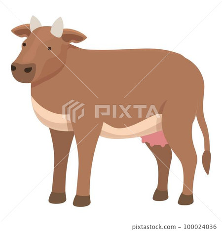 Milk cow icon cartoon vector. Dairy animal. Eat bull Milk cow icon cartoon vector. Dairy animal. Eat bull 100024036