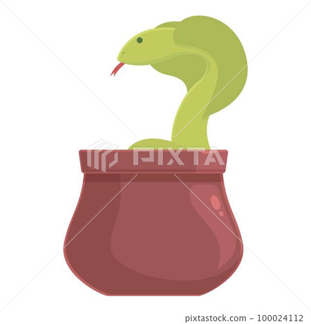 Snake basket icon cartoon vector. Indian flute. Care asian 100024112