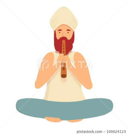 Indian snake charmer icon cartoon vector. India flute. Asian animal Indian snake charmer icon cartoon vector. India flute. Asian animal 100024123