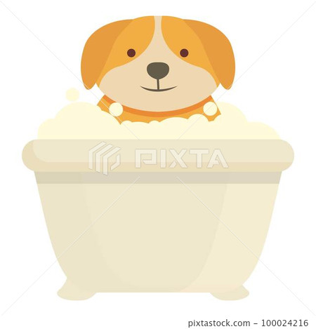 Dog bathtub icon cartoon vector. Spa animal. Puppy care 100024216