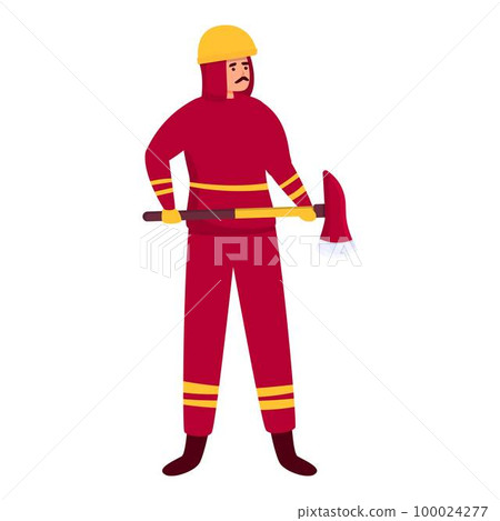Firefighter icon cartoon vector. Rescue man. Helmet protection 100024277