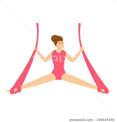 Girl balancing icon cartoon vector. Aerial acrobat. Sport art Girl balancing icon cartoon vector. Aerial acrobat. Sport art 100024398