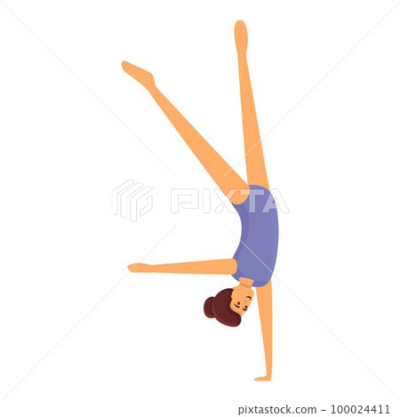 Carnival acrobat icon cartoon vector. Sport art. Team gymnast 100024411