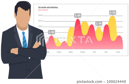 Man analyses digital report with data. Statistical indicators and graphic information visualization Man analyses digital report with data. Statistical indicators and graphic information visualization 100024448