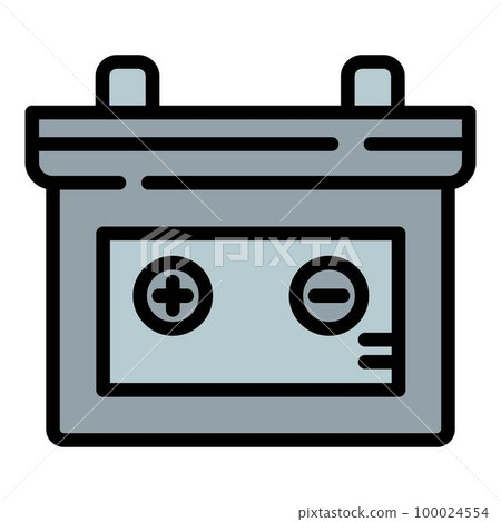 Car battery icon outline vector. Engine motor. System safety Car battery icon outline vector. Engine motor. System safety 100024554