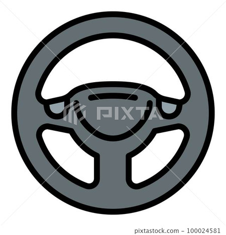 Car sport steering wheel icon outline vector. Auto part. Replacement part 100024581