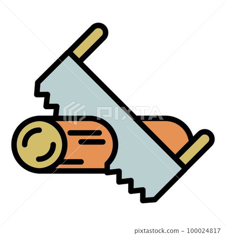 Double hand saw icon outline vector. Home work. Carpenter tool Double hand saw icon outline vector. Home work. Carpenter tool 100024817