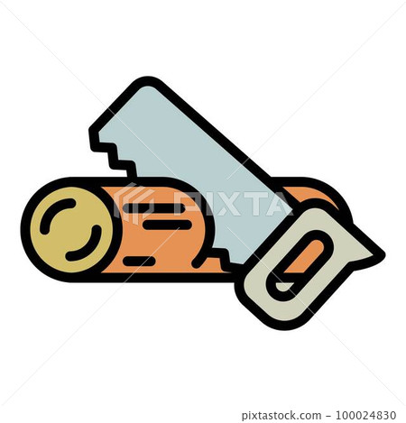 Hand saw work icon outline vector. Carpenter tool. Construction worker Hand saw work icon outline vector. Carpenter tool. Construction worker 100024830