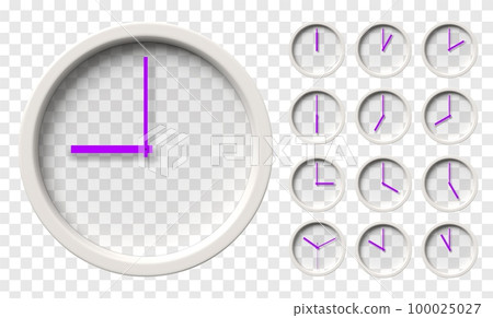 Realistic Wall Clock with transparent face Realistic Wall Clock with transparent face 100025027