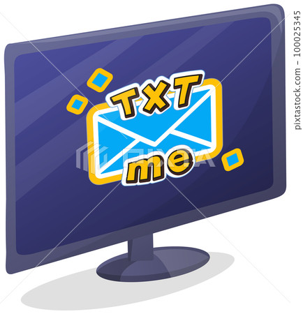 Email illustration. Sending or receiving email concept. Email marketing, sticker with txt me Email illustration. Sending or receiving email concept. Email marketing, sticker with txt me 100025345