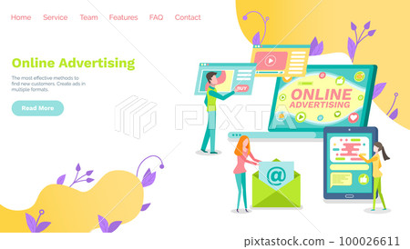 Website or webpage for digital marketing. Team of marketers advertising, promoting online Website or webpage for digital marketing. Team of marketers advertising, promoting online 100026611