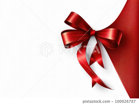 red bow on a white background.congratulation. postcard 100026787