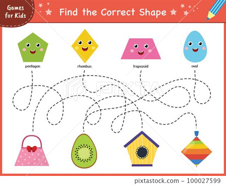 Find the correct shape puzzle game. Maze for kids 100027599