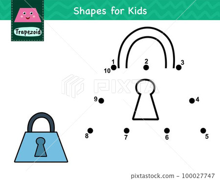 Dot to dot game for kids. Connect the dots and draw a locked padlock 100027747