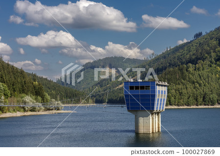 Sance dam, water reservoir and dam in Beskid mountains. The dam is built on upper course of the Ostravice river. Czech Republic. Sance dam, water reservoir and dam in Beskid mountains. The dam is built on upper course of the Ostravice river. Czech Republic. 100027869