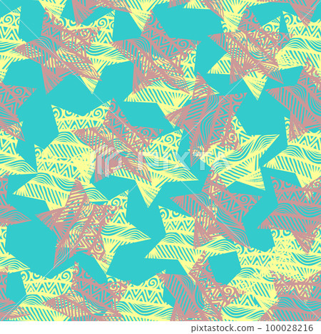 Abstract seamless chaotic pattern with stars 100028216