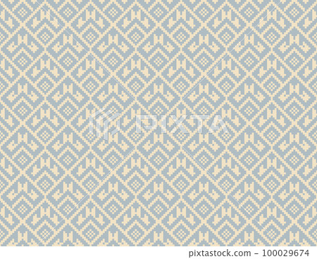 Asian mosaic arabesque seamless pattern. Abstract floral ornamental texture. Artistic background in arab geometric fabric orient style 100029674