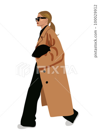 Women dressed in stylish trendy clothes - - Stock Illustration  [100029912] - PIXTA