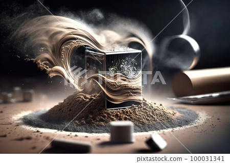 An abstract illustration of a scientific experiment 100031341