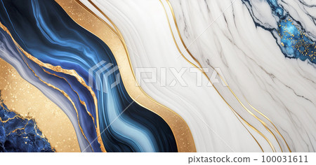 Ai generated white and blue marble background 100031611