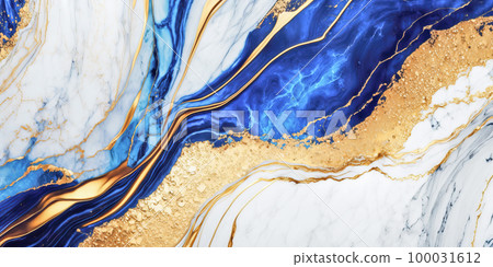 Ai generated white and blue marble background 100031612