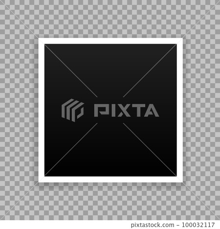 Vector Photo frame mockup design. White border on a transparent background 100032117