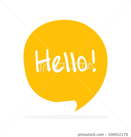 Cute vector speech bubble icon with hello greeting Cute vector speech bubble icon with hello greeting 100032178