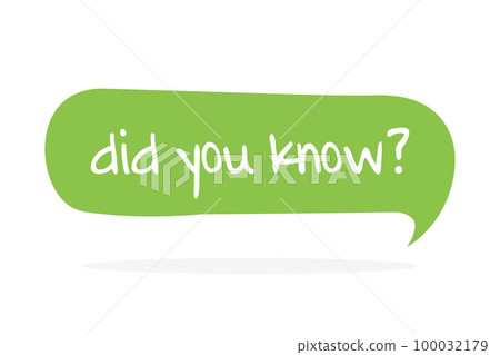 Did you know. Vector hand drawn speech bubble icon, badge illustration on white background 100032179